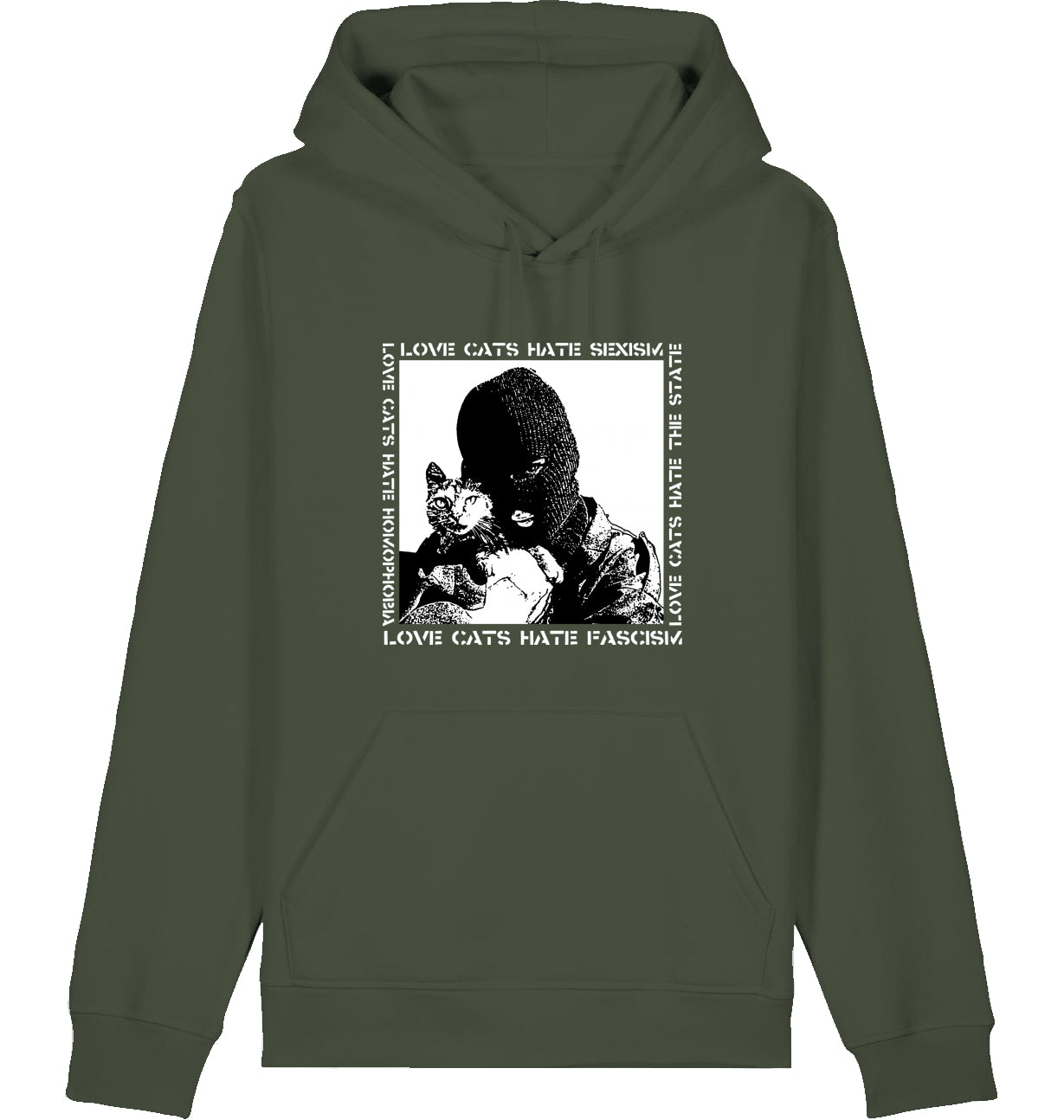 LOVE CATS HATE FASCISM - Hoodie