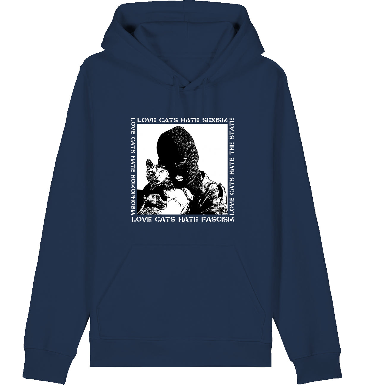LOVE CATS HATE FASCISM - Hoodie
