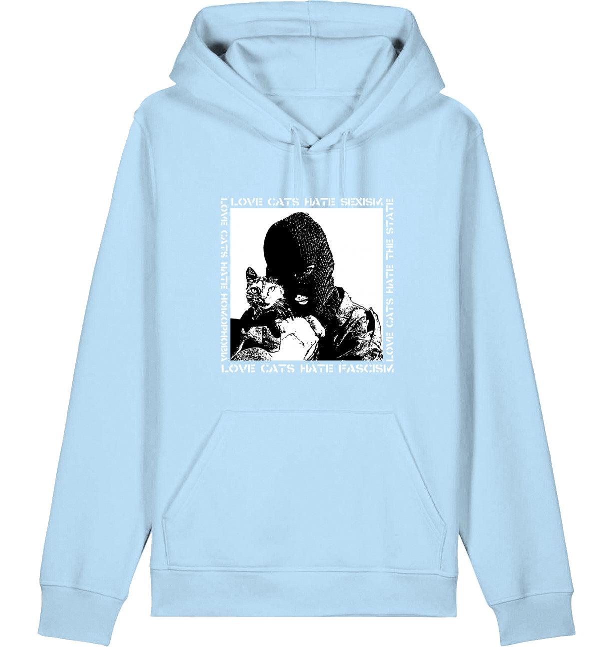 LOVE CATS HATE FASCISM - Hoodie