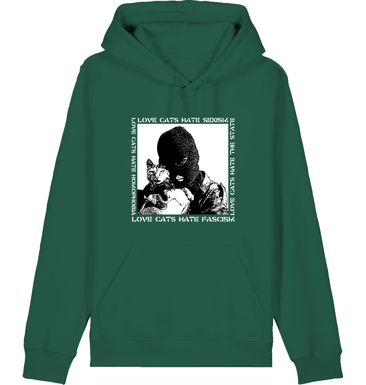 LOVE CATS HATE FASCISM - Hoodie