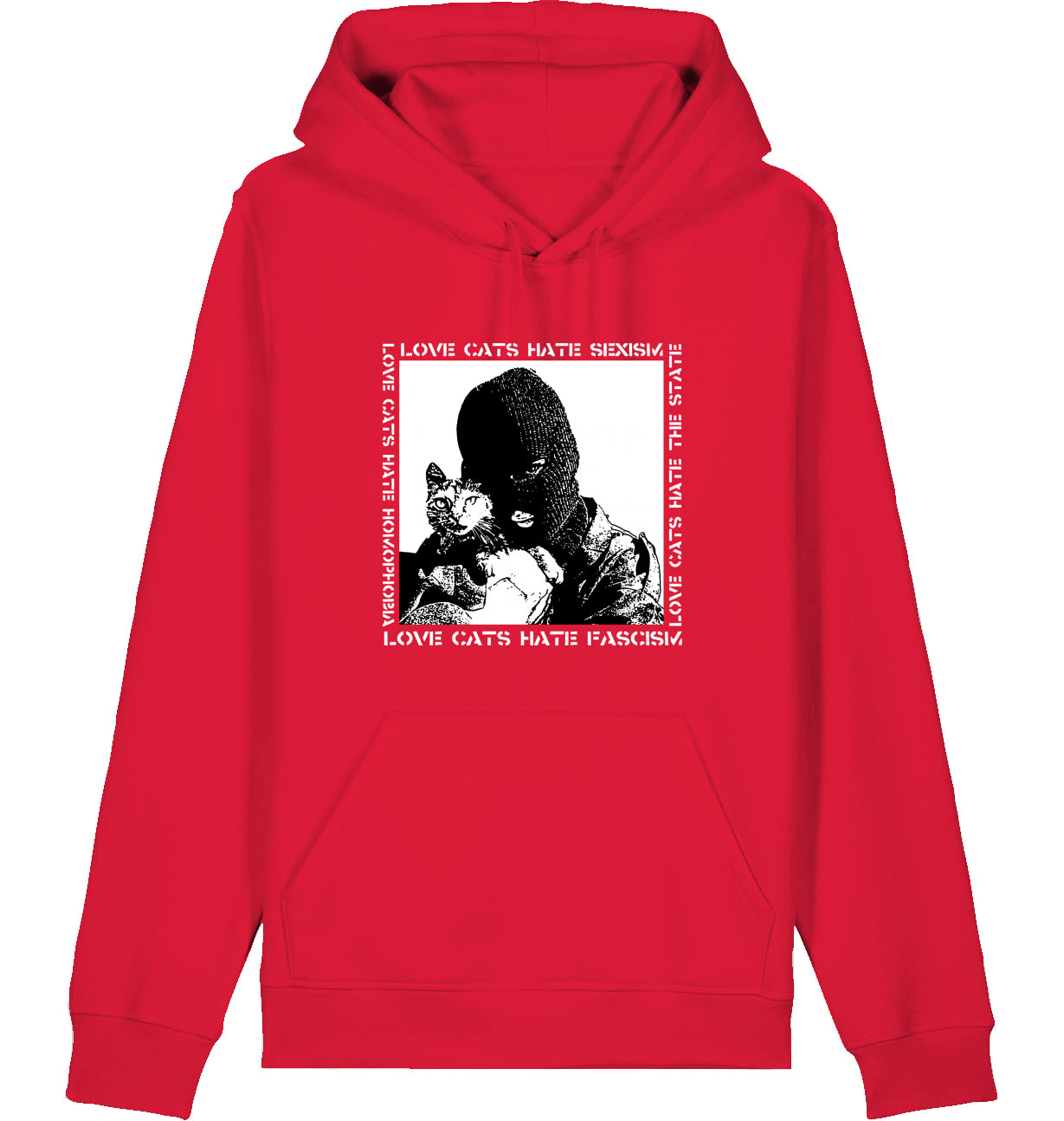 LOVE CATS HATE FASCISM - Hoodie