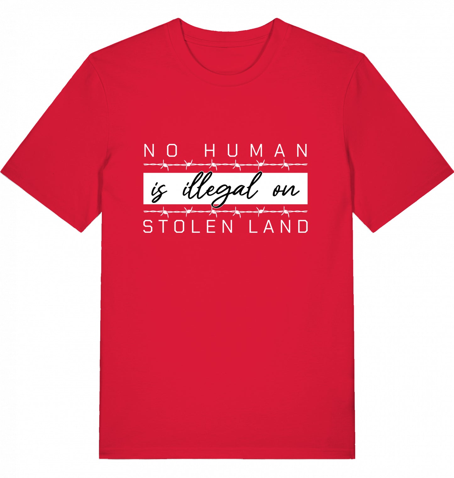 NO HUMAN IS ILLEGAL ON STOLEN LAND - Unisex