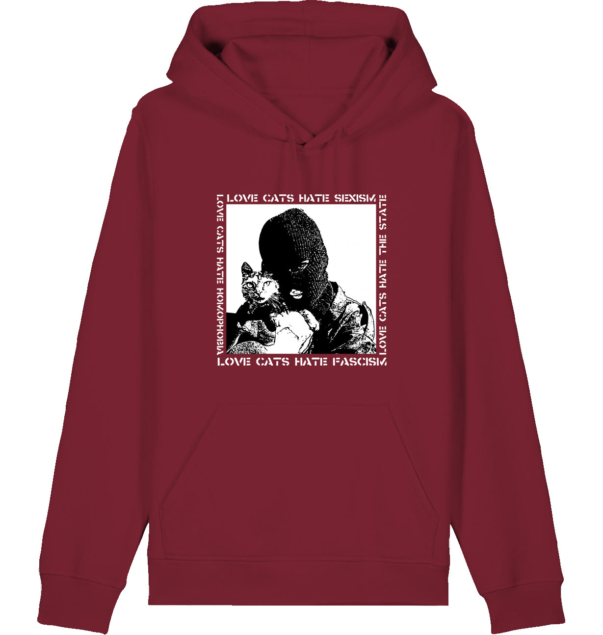 LOVE CATS HATE FASCISM - Hoodie
