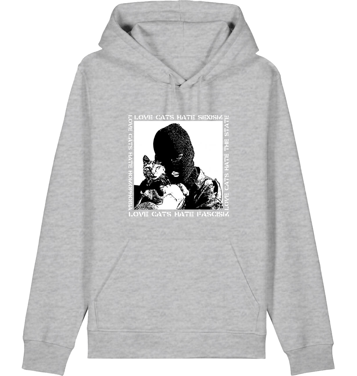 LOVE CATS HATE FASCISM - Hoodie