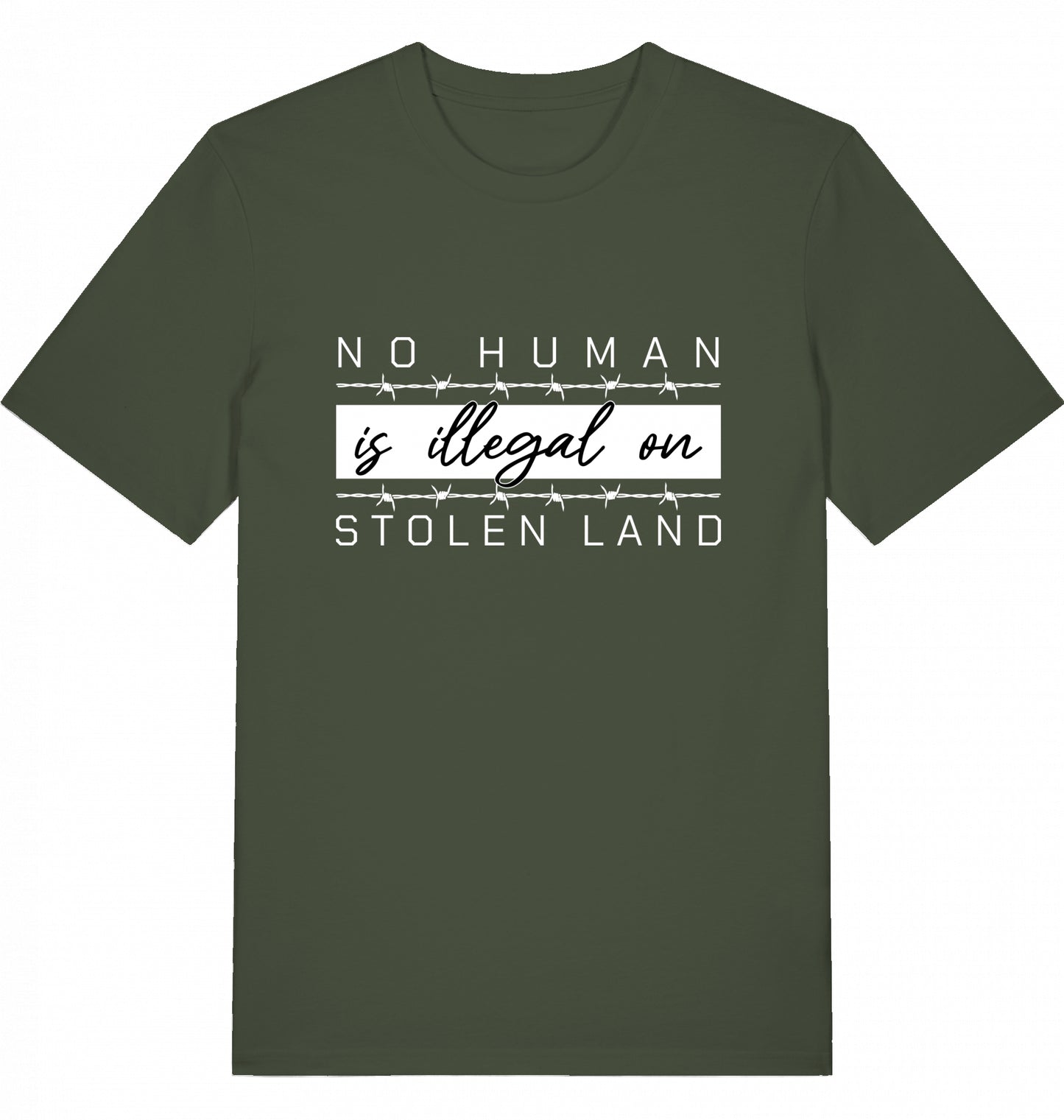 NO HUMAN IS ILLEGAL ON STOLEN LAND - Unisex