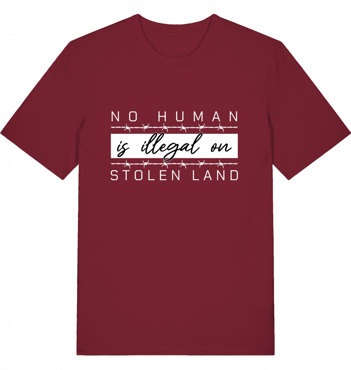 NO HUMAN IS ILLEGAL ON STOLEN LAND - Unisex