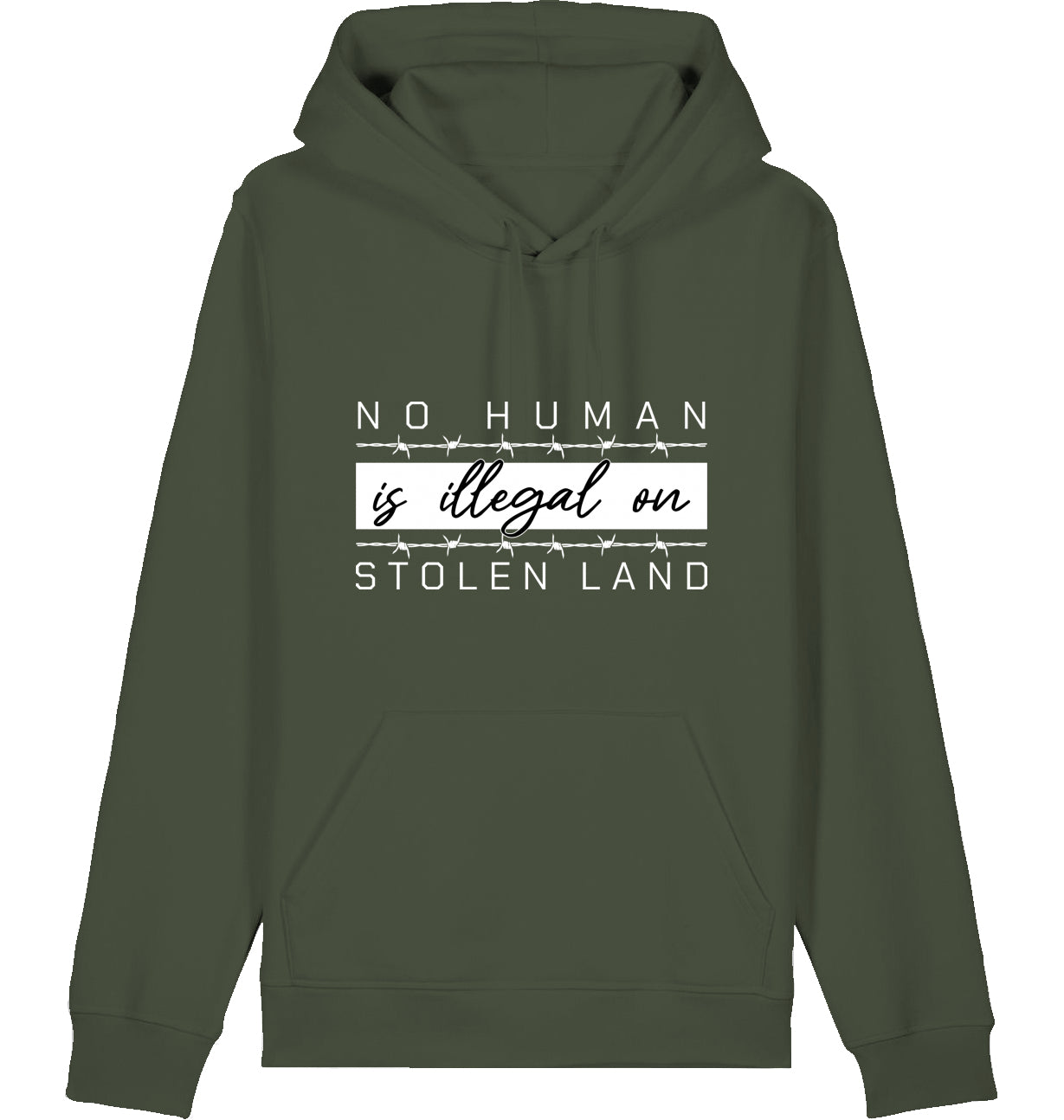 NO HUMAN IS ILLEGAL ON STOLEN LAND - Hoodie