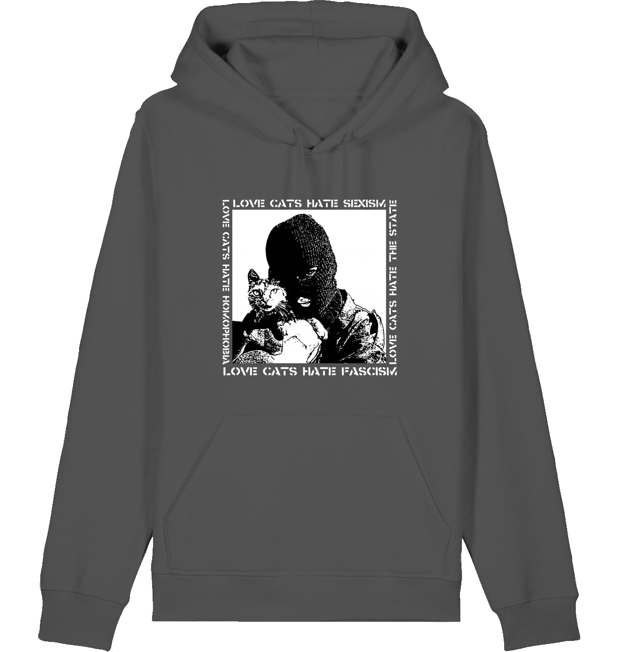 LOVE CATS HATE FASCISM - Hoodie